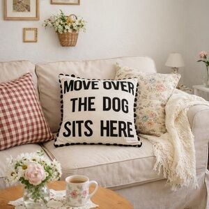 Glory Haus 19” x 19 Patch “move over the dog sits here” Buffalo Check